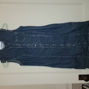 VTG Y2K TOMMY HILFIGER Snap Front Denim Jean Dress Size 8